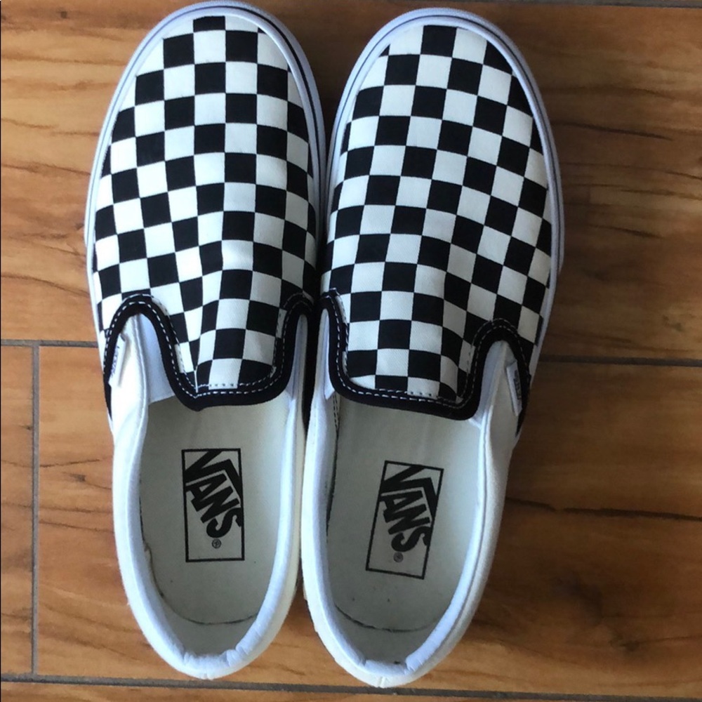 Vans slip-on platform black/off-white checkerboard